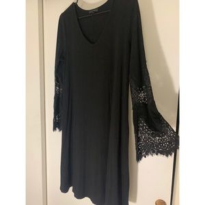 Black bell sleeve dress